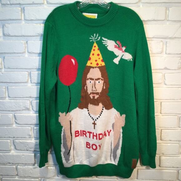 Ugly Christmas Sweater Birthday Boy Themed some piling best fit XL Mens - Picture 1 of 5